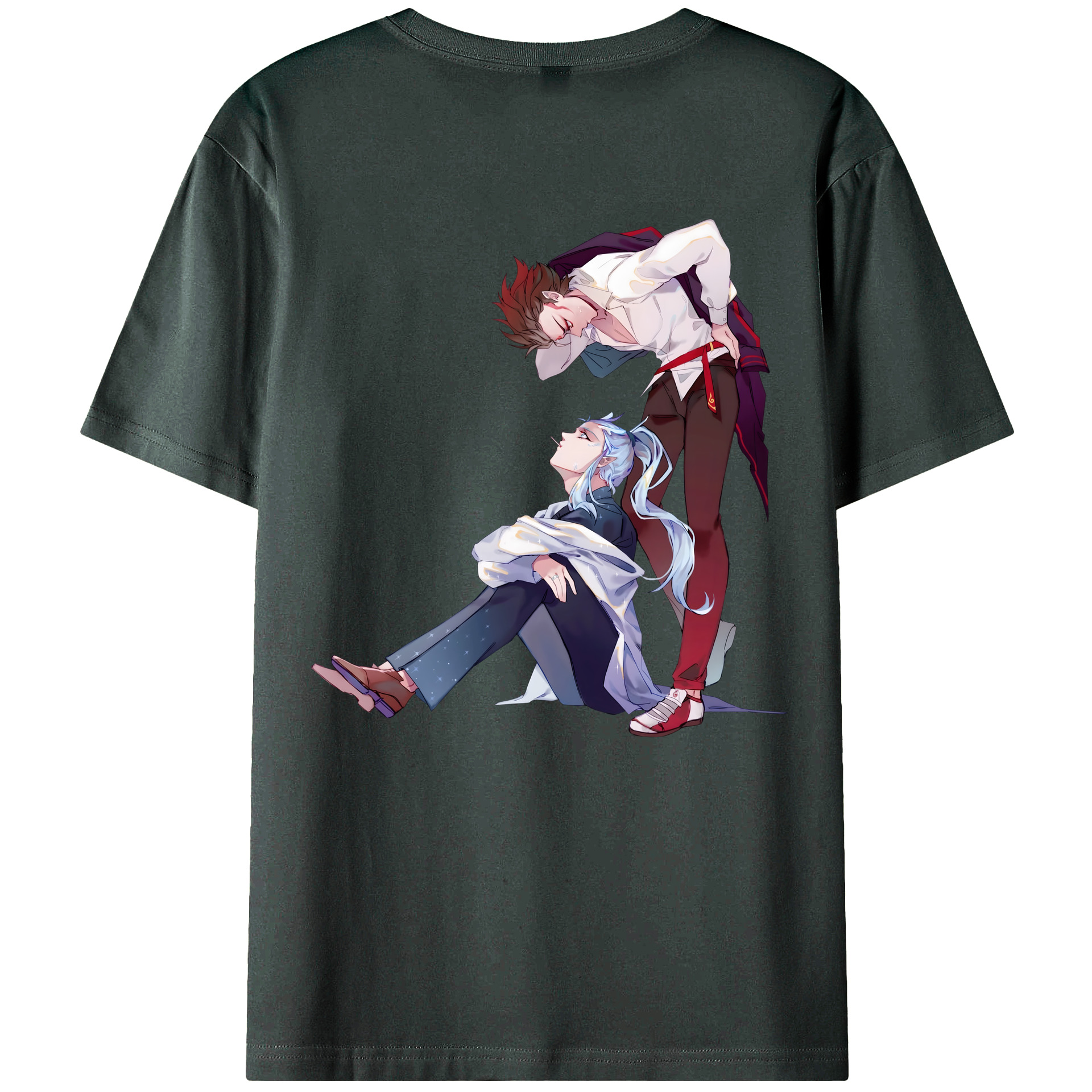 （画像用） Ne Zha 2 ナタ 魔童の大暴れ 綿100％ メンズ半袖Tシャツ（バックプリント） 通気性